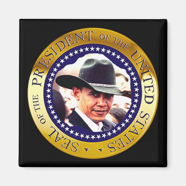 President Obama Magnet (cowboyhatt) (Framsidan)