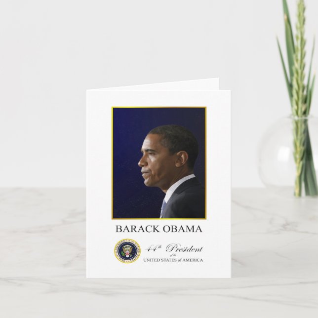 President Obama med det eleganta hälsningkortet Kort (Framsida)