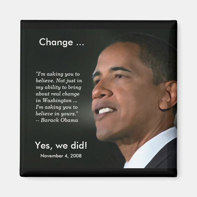 President Obama minneshögtid Magnet (Framsidan)
