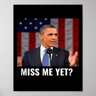 President Obama och den amerikanska Flagga Funny G Poster