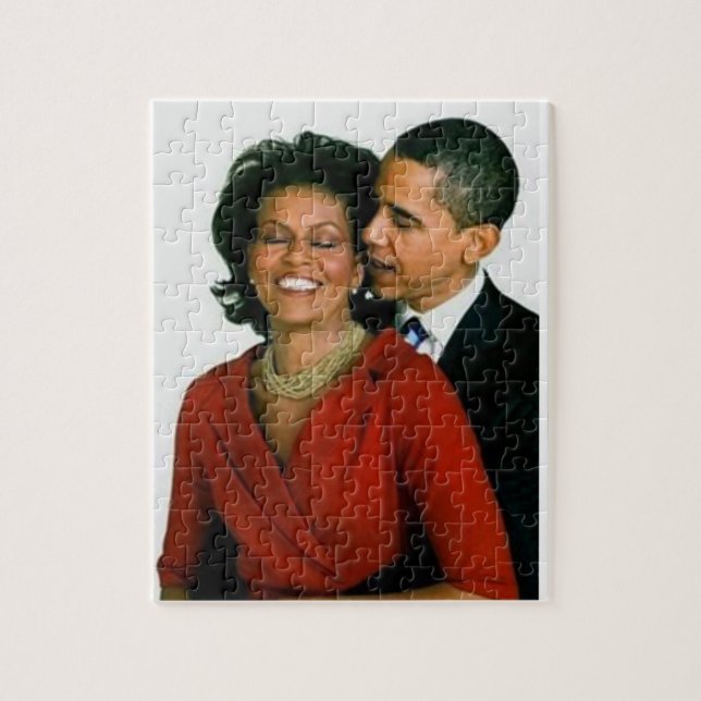 PRESIDENT OBAMA OCH FÖRSTA DAM-PUZZLE JIGSAW PUZZL PUSSEL (Vertikal)