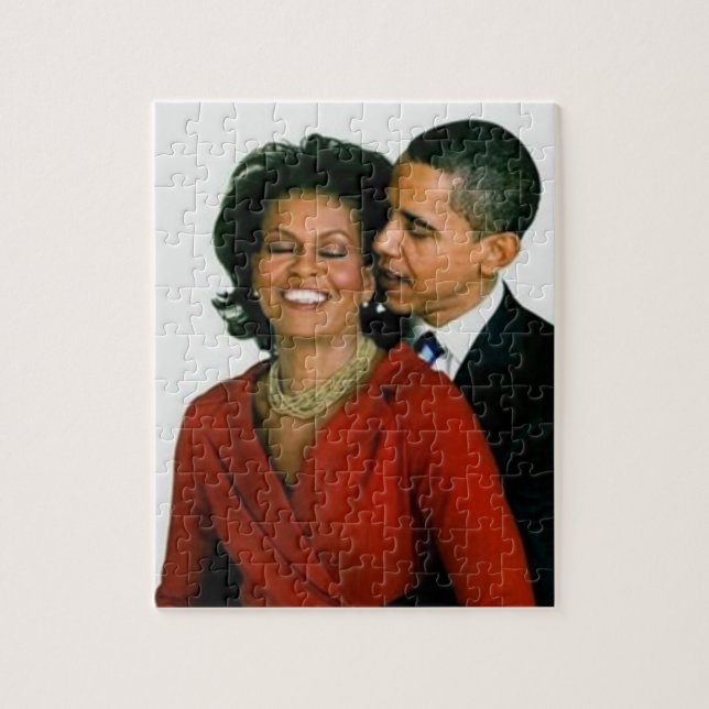 PRESIDENT OBAMA OCH FÖRSTA LADY-PUZZLE PUSSEL (Vertikal)