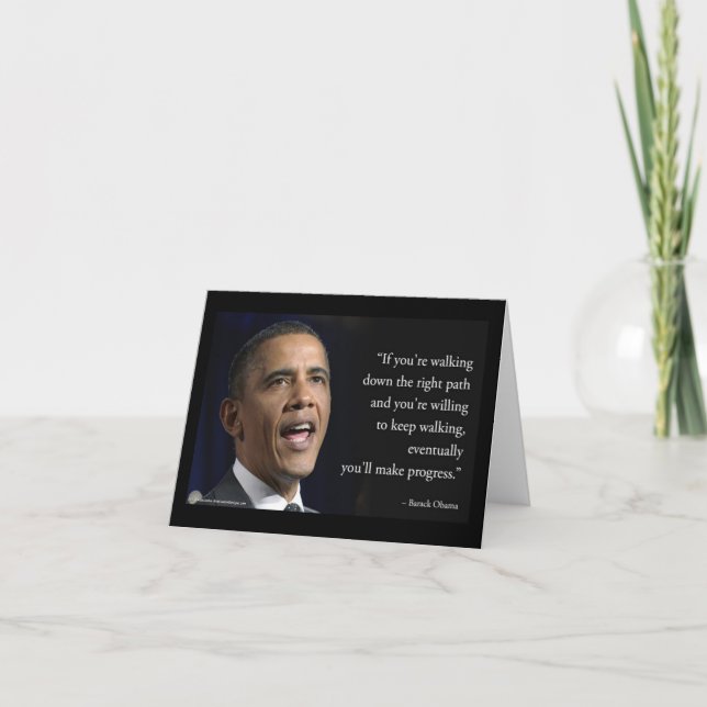 President Obama Och "Gör Framsteg" Citat  Kort (Framsida)