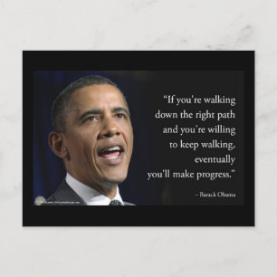 President Obama Och "Gör Framsteg" Citat  Vykort