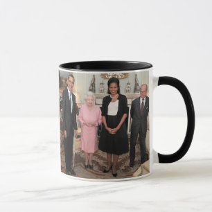 PRESIDENT OBAMA OCH MICHELLE MED DROTTNINGEN MUGG
