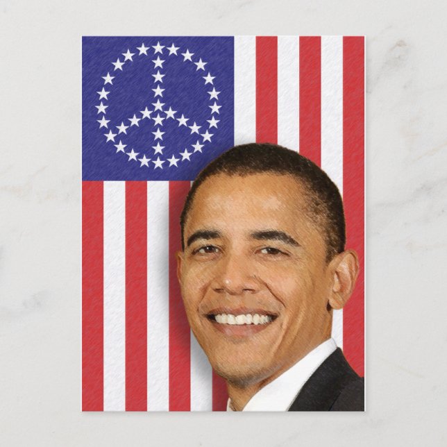 President Obama Peace Banner Vykort (Framsida)