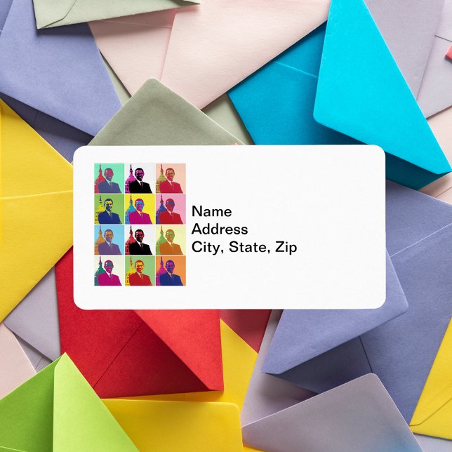 President Obama Pop Art Adress Adressetikett (President Obama Pop Art Address Labels)