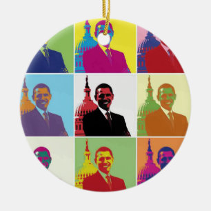 President Obama Pop Art Julgransprydnad Keramik