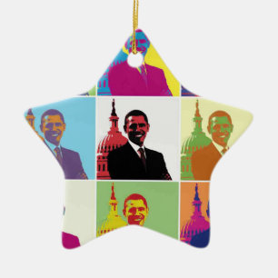 President Obama Pop Art Julgransprydnad Keramik