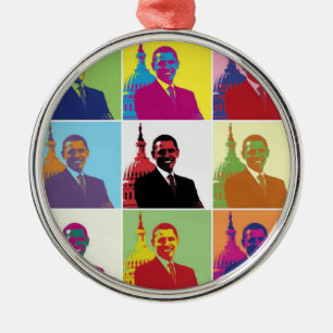 President Obama Pop Art Julgransprydnad Metall