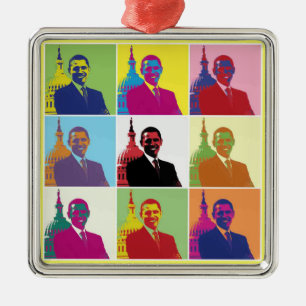 President Obama Pop Art Julgransprydnad Metall