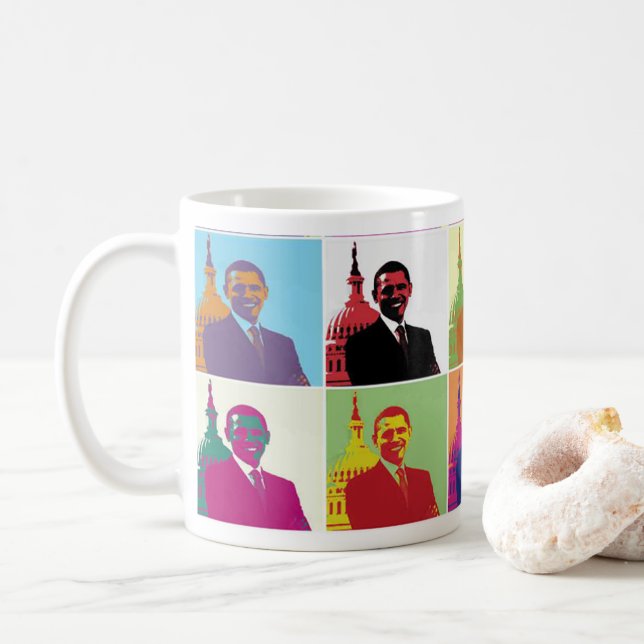President Obama Pop Art Kaffemugg (Med munk)