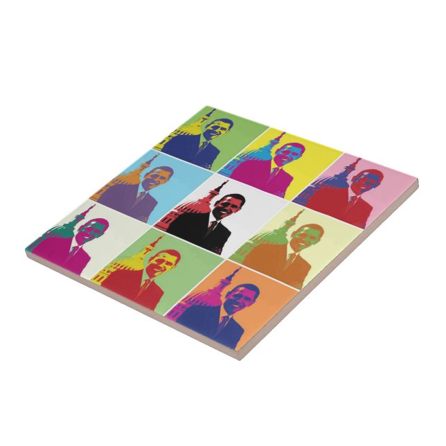 President Obama Pop Art Kakelplatta (Sidan)