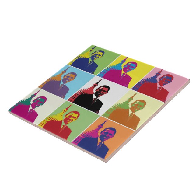 President Obama Pop Art Kakelplatta (Sidan)