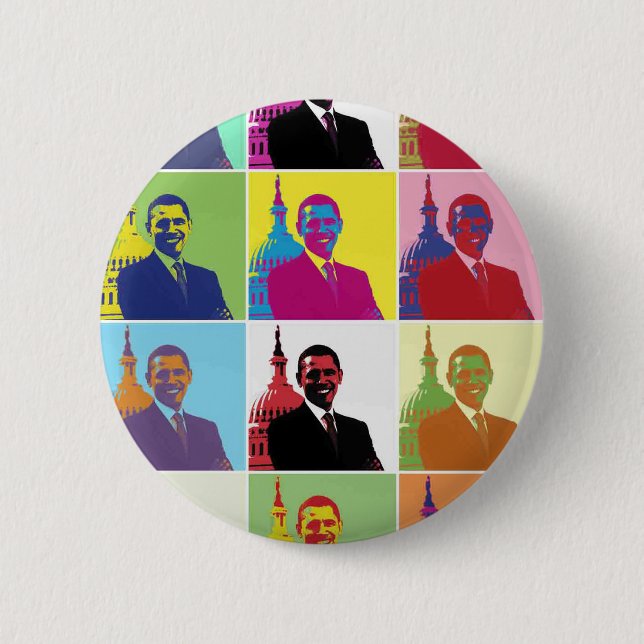 President Obama Pop Art Knapp (Framsida)