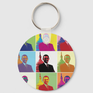 President Obama Pop Art Nyckelring