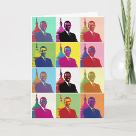President Obama Pop Art Presidentfödelsedag Kort