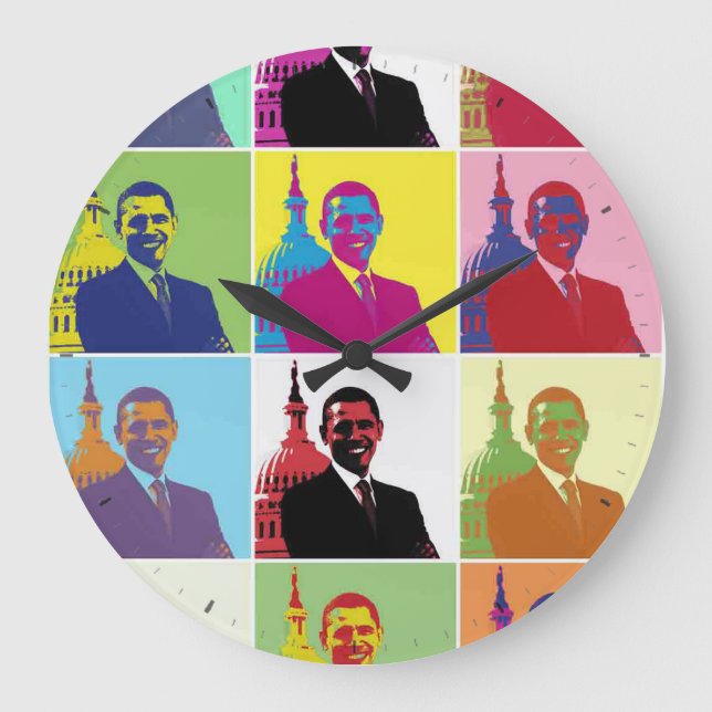 President Obama Pop Art Stor Klocka (Framsida)
