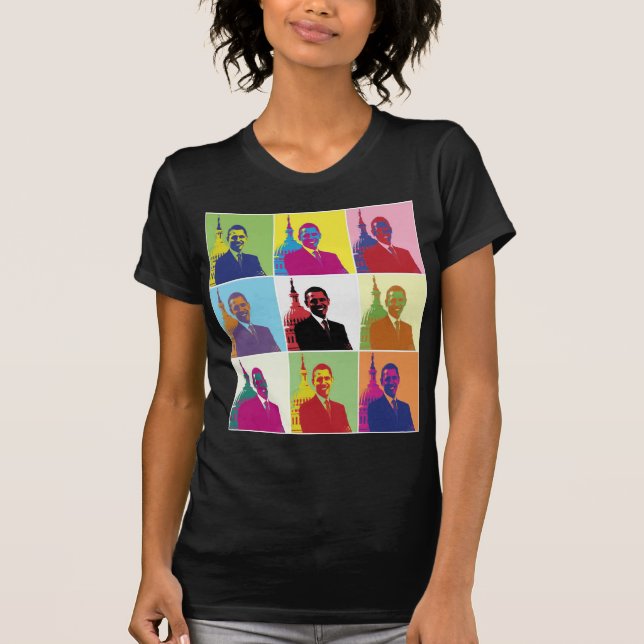 President Obama Pop Art Tee Shirt (Framsida)