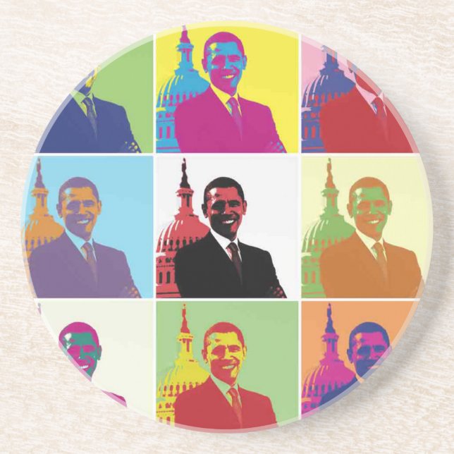 President Obama Pop Art Underlägg Sandsten (Framsidan)