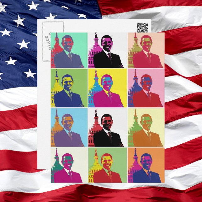 President Obama Pop Art Vykort (Skapare uppladdad)