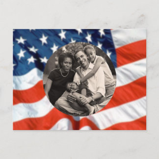 President Obamas första familjefoto Vykort