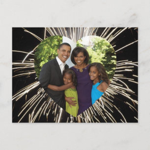 President Obamas första familjefoto Vykort