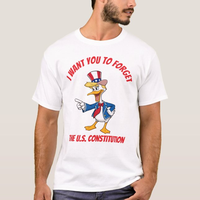 President Quack Trump och USA:s konstitution T Shirt (Framsida)