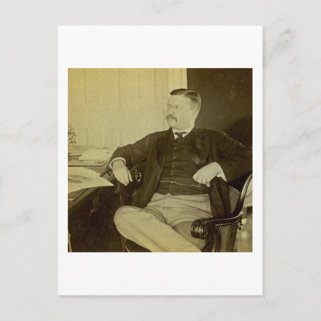 President Roosevelt vid Hans Desk i Vita huset Vykort (Framsida)