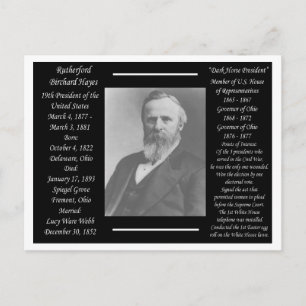 President Rutherford B Hayes Vykort