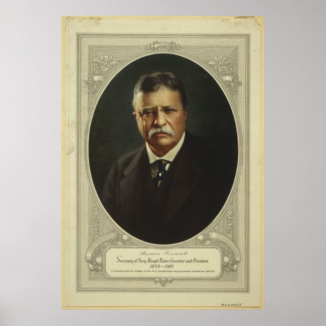 President Theodore Roosevelt av Forbes Lithografi Poster (Framsidan)
