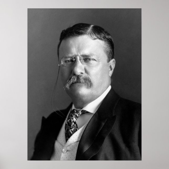 President Theodore Roosevelt Black & White Poster (Framsidan)