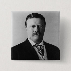 President Theodore Roosevelt Porträtt Button Knapp
