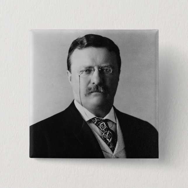 President Theodore Roosevelt Porträtt Button Knapp (Framsida)