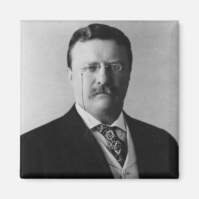 President Theodore Roosevelt Porträtt Magnet (Framsidan)