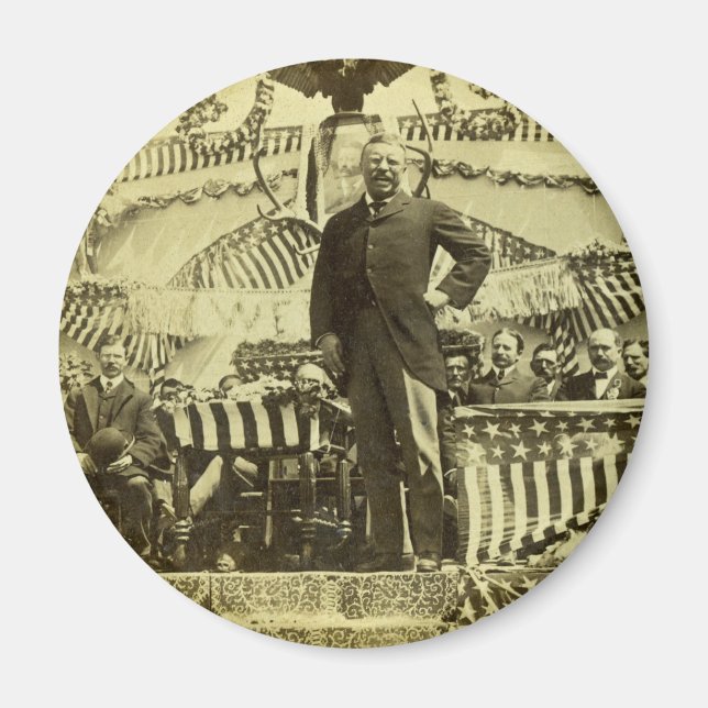 President Theodore Roosevelt talade 1903 Magnet (Framsidan)