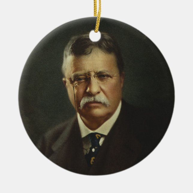 President Theodore Roosevelt vid Forbes Julgransprydnad Keramik (Framsidan)
