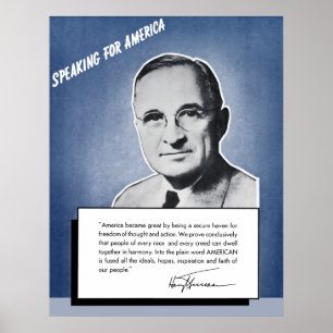 President Truman -- Tala för Amerika Poster