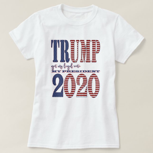 President Trump 2020 har min omröstning T Shirt (Design framsida)