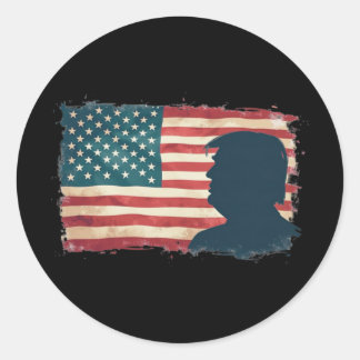 President Trump 2024 American Patriot Democracy 1 Runt Klistermärke