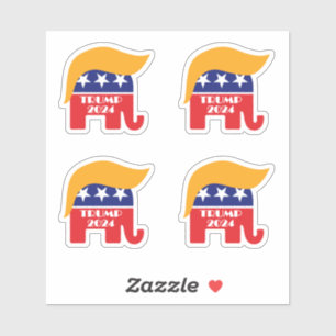 President Trump 2024 GOP Republikan Elefant Hår Klistermärken