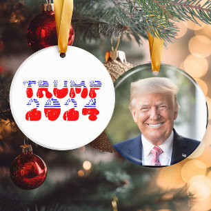 President Trump 2024 Patriotic VALPhoto Julgransprydnad Keramik
