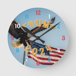 PRESIDENT TRUMP 2024 RUND KLOCKA