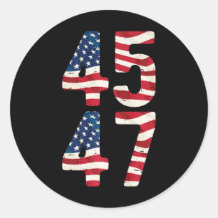 President Trump 2024 Vintage 45 47 Usa Distress Runt Klistermärke