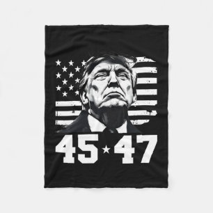 President Trump 45 47 American Flagga Trump Vance Fleecefilt
