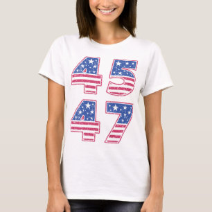 President Trump 45 47 Röd Vit Blå T-Shirt