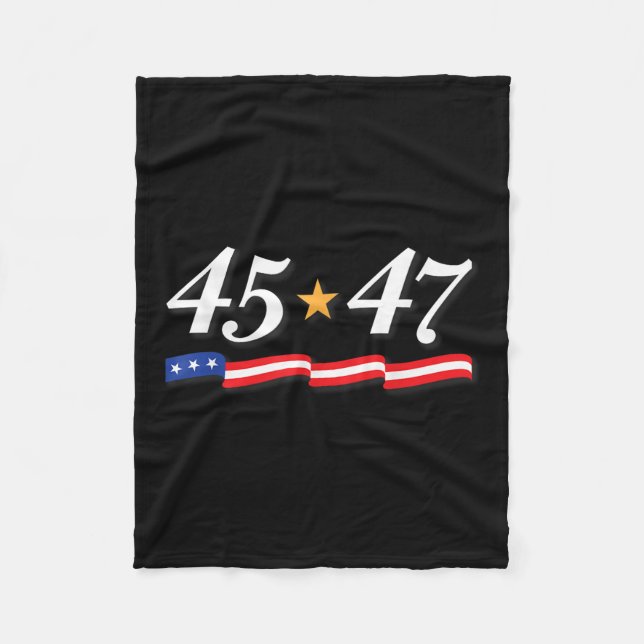 President Trump 45 47 siffror som 45 och 47 Fleecefilt (Framsidan)
