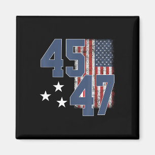 President Trump 45 47 Vintage American Flagga Magnet