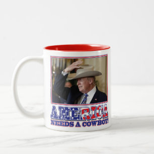 President Trump American Cowboy Två-Tonad Mugg