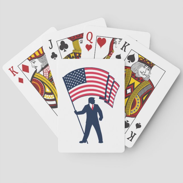 President Trump Bearing the USA Flagga Casinokort (Baksidan)